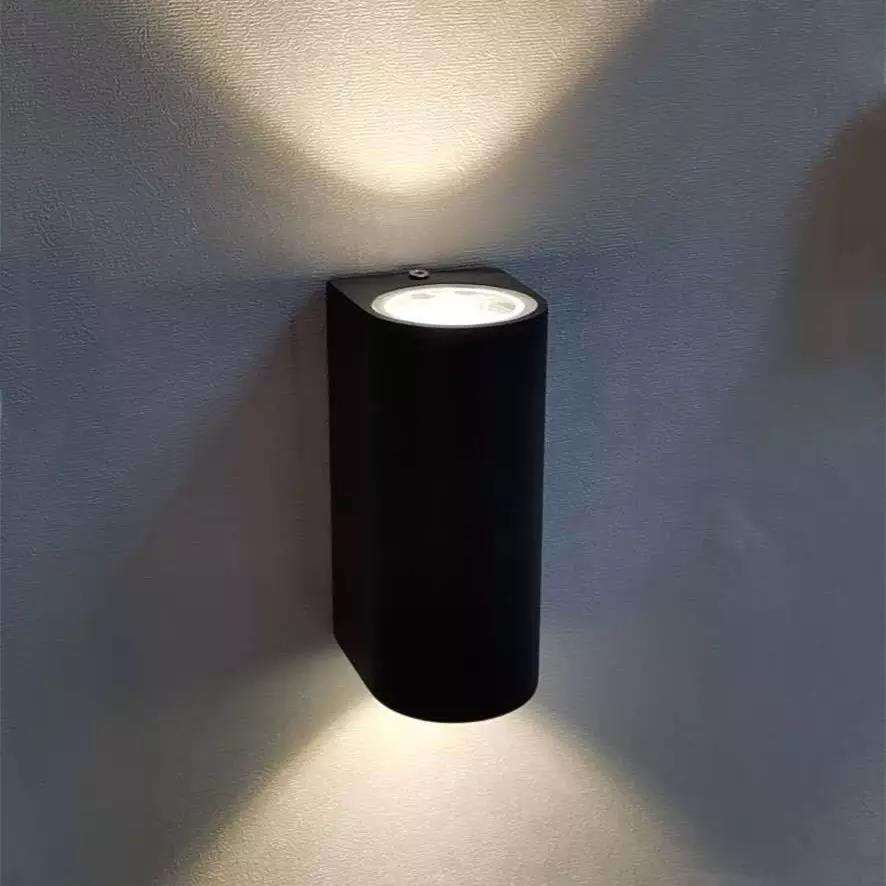 Lámpara de pared impermeable de doble cabezal de columna de 12 W lámpara de noche única lámpara de pared impermeable IP65 para decoración de jardín