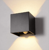 12W LED Luz de pared Aluminio Ángulo ajustable Sensor de movimiento Cubo Apartamento Esquina Villa Jardín Arriba y abajo Doble cabeza Modernas Lámparas de pared impermeables para exteriores