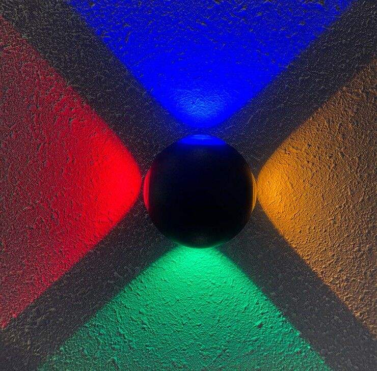 Luces de bola de llegada de gran tamaño de 12W, luz descendente para exteriores, luces multicolores, lámparas de pared externas, luminaria LED Wandlamp, lámparas de pared LED