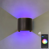 RGBW APP Control Semicircular IP65 lámpara de pared impermeable colorida decorativa lámpara de pared inteligente