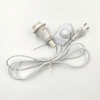 Enchufe europeo, cables de alimentación Vintage, interruptor de línea y bombilla E14, enchufe de luz, cable trenzado, portalámparas, enchufe de sal del Himalaya 301 regulable