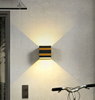 Lámparas de exterior 10W Led Luz de pared Ip65 Negro Decorativo Porche Jardín Hogar Bombillas impermeables Aluminio moderno para hornear