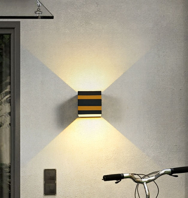 Lámparas de exterior 10W Led Luz de pared Ip65 Negro Decorativo Porche Jardín Hogar Bombillas impermeables Aluminio moderno para hornear