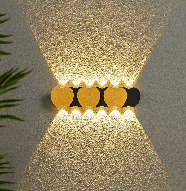 Nueva iluminación de escaleras de pasillo, lámpara LED de pared para exteriores, impermeable, IP65, aplique de pared de arriba y abajo, luz acrílica, luces de jardín de 220V