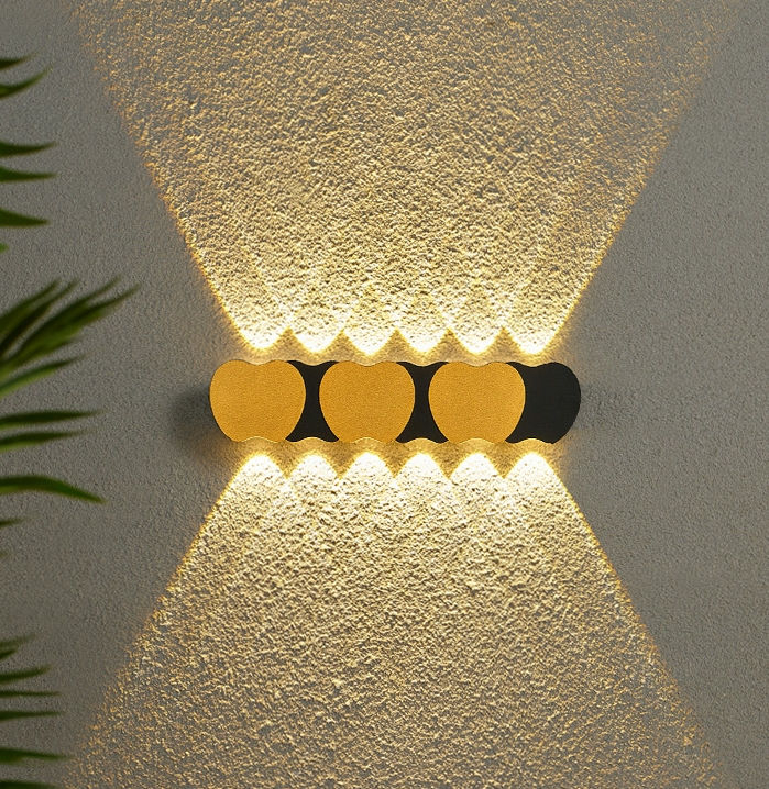 Nueva iluminación de escaleras de pasillo, lámpara LED de pared para exteriores, impermeable, IP65, aplique de pared de arriba y abajo, luz acrílica, luces de jardín de 220V