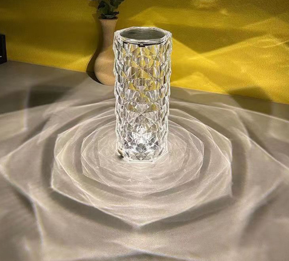 Lámpara de escritorio con control táctil, lámpara de mesa de acrílico y oro, lámparas para mesita de noche, control remoto RGB, lámpara de mesa con carga de cristal, tira de LED, lámpara rosa, lámpara de noche romántica de 16 colores