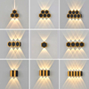 Lámpara de pared de jardín de 2W, 3W, 5W, 6W, 7W, 8W, lámparas de pared Led de nido de abeja dorado y negro, lámpara de cuerpo luminoso arriba y abajo, estilo de iluminación, oficina moderna