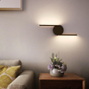 Lámpara de pared de cobre minimalista moderna, pasillo americano, pasillo, dormitorio, mesita de noche, lámpara de estudio, muebles de luz de espejo LED creativos nórdicos