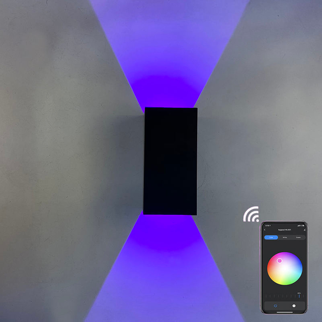 Lámpara de pared RGBW de 9W, lámpara LED regulable que cambia de Color, iluminación ambiental IP65 para cabecera, candelabro de pared, aplicación Tuya, Control WIFI, decoración interior para fiestas