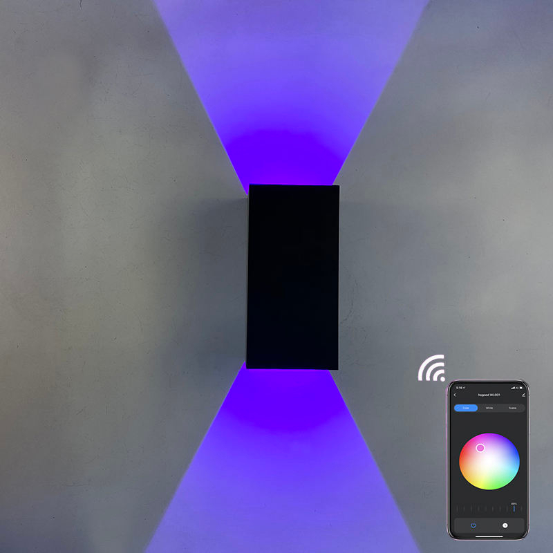 Lámpara de pared RGBW de 9W, lámpara LED regulable que cambia de Color, iluminación ambiental IP65 para cabecera, candelabro de pared, aplicación Tuya, Control WIFI, decoración interior para fiestas