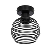 Lámparas de techo E27 de hierro Vintage para interiores, accesorios para pasillo, lámpara de techo LED Retro para interiores, para dormitorio, sala de estar, negro