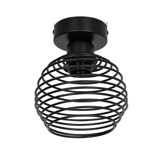 Lámparas de techo E27 de hierro Vintage para interiores, accesorios para pasillo, lámpara de techo LED Retro para interiores, para dormitorio, sala de estar, negro