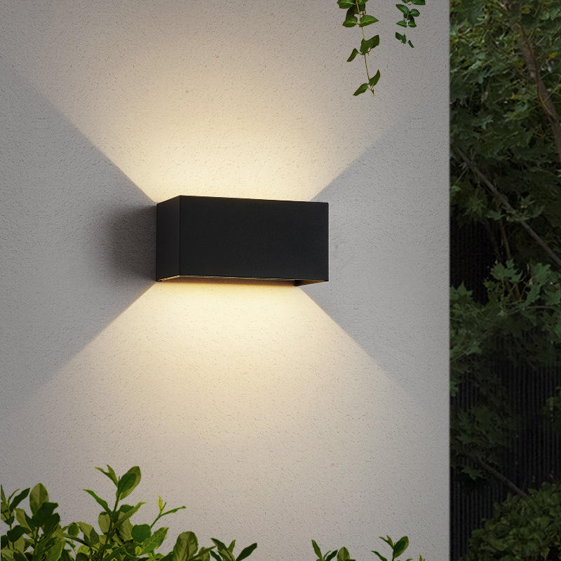Venta al por mayor, lámpara de pared exterior cuadrada para interiores montada en superficie decorativa impermeable ip65 para exteriores