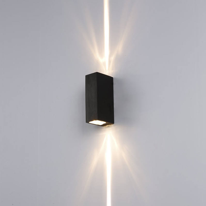 6W Modern Led Black shell beam light luz de pared impermeable y luz nocturna al aire libre arriba y abajo luces de pared para el hogar