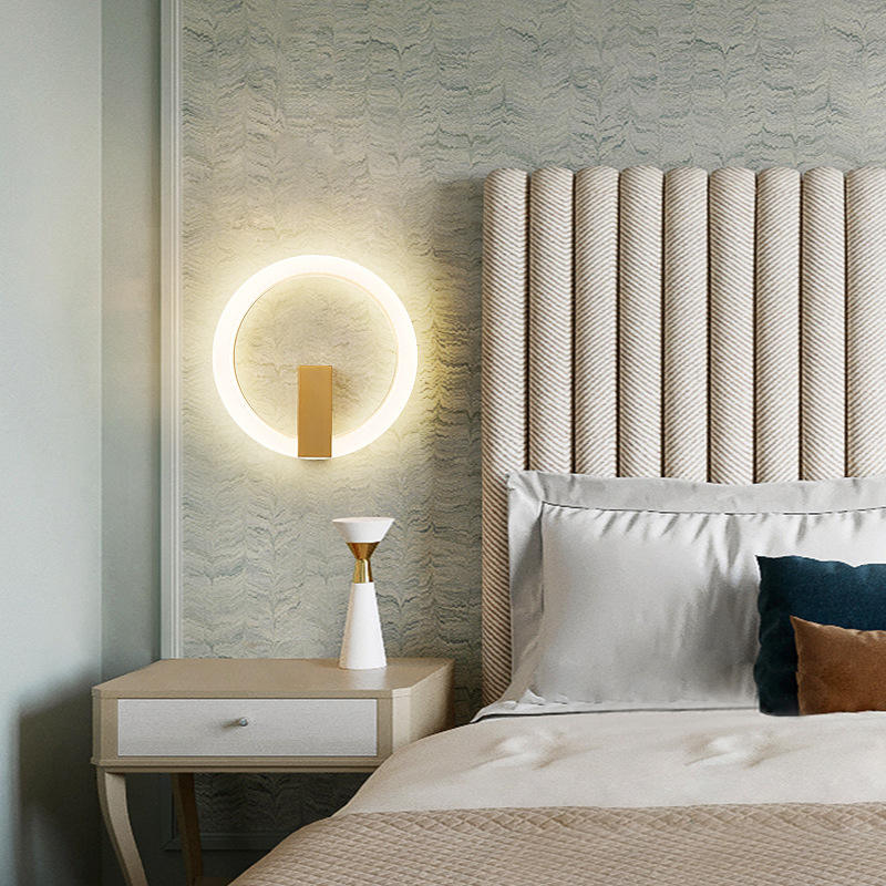 Lámpara de pared LED moderna acrílica de 85-265V, aplique sencillo para dormitorio, sala de estar, mesita de noche, escalera, decoración del hogar, luces de pared interiores, casa de campo