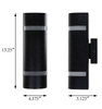 Luz negra moderna a prueba de agua para montaje en pared, aplique de pared de aluminio, 2 luces, luz de pared para exteriores, AC85-265, lámpara de arriba y abajo