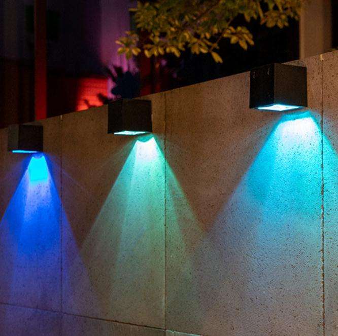 Nueva luz de pared solar para exteriores, lámpara de pared para jardín, luz nocturna cuadrada para el hogar, lámpara de ahorro de energía para exteriores, impermeable 