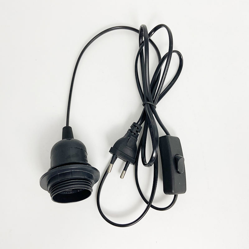 Cable de alimentación de extensión E27 E14 US AU UK EU con Cable de interruptor 303, Base de tornillo de 1,8 m, portalámparas, lámpara colgante LED, enchufe de bombilla