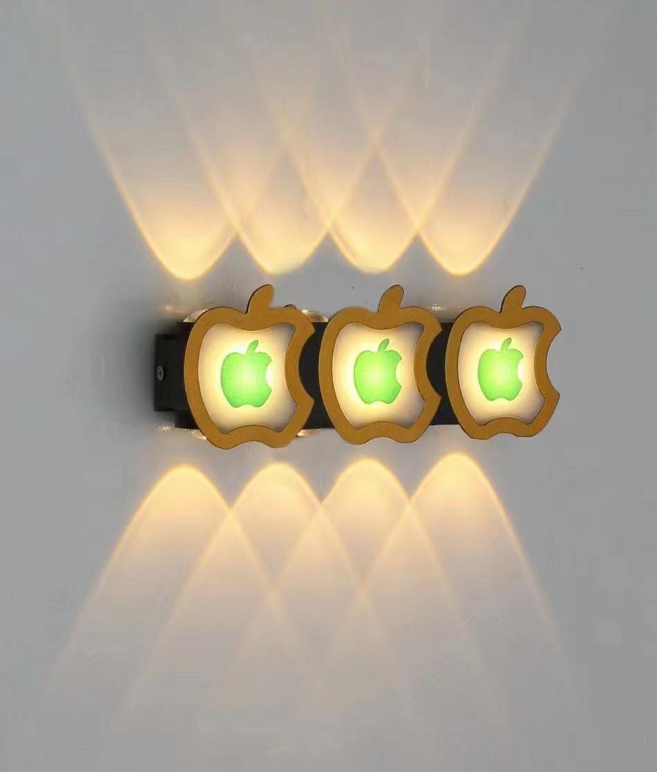 Nuevo estilo, lámpara de pared con personalidad de manzana dorada, lámpara Led Simple de fondo para sala de estar, lámpara de pared redonda, iluminación para pasillo de Hotel y pasillo