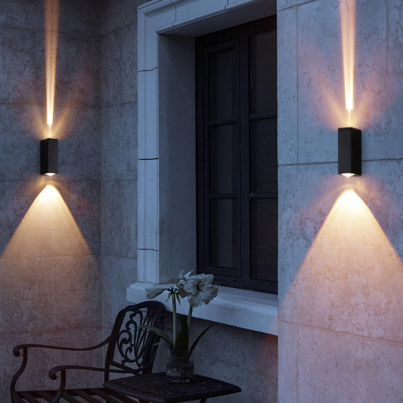 6W Modern Led Black shell beam light luz de pared impermeable luz de noche al aire libre arriba y abajo luces de pared para el hogar