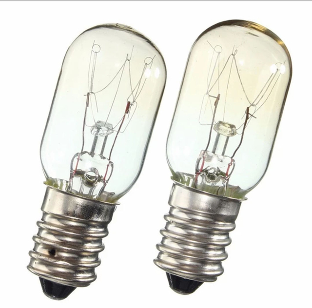 Bombilla Edison AC220 230V E14 SES 15W 25W, bombilla de luz para nevera, bombillas de lámpara de filamento de tungsteno, foco de techo blanco cálido