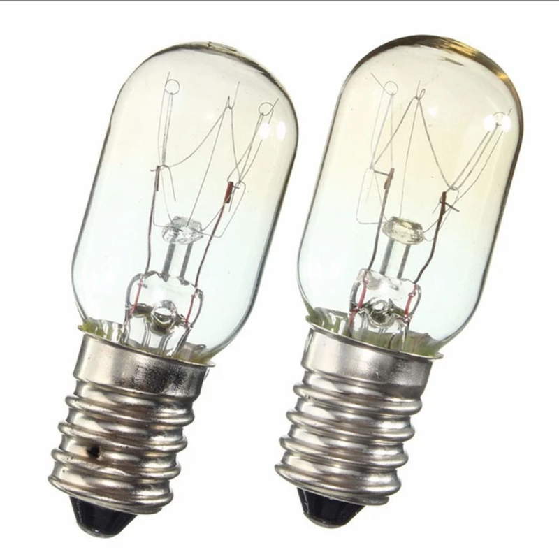 Bombilla Edison AC220 230V E14 SES 15W 25W, bombilla de luz para nevera, bombillas de lámpara de filamento de tungsteno, foco de techo blanco cálido