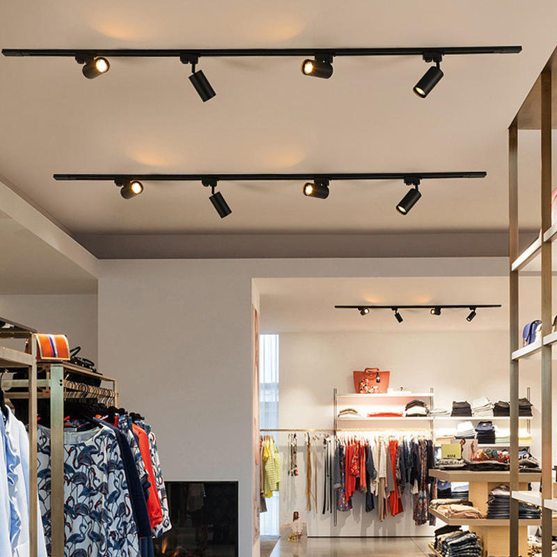 Foco de luz de pista de pantalla alta, tienda de ropa LED, Fondo de sala de estar montado en el techo, arandela de pared para guardarropa, luz de pista