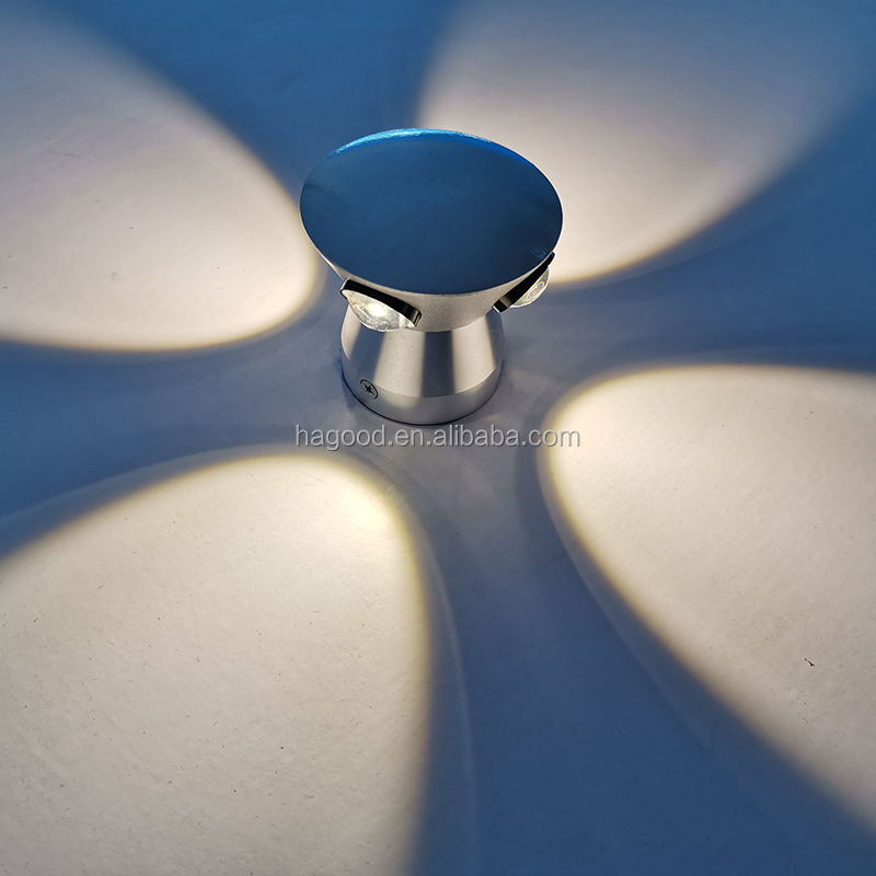 2023 Nueva luz de paso empotrada de aluminio IP65 Luz de pared de escalera Led 3w Interior Exterior Negro Luminoso Lámpara de cuerpo blanco Artículo de potencia Chip de iluminación
