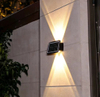 4LEDSolar luz de pared al aire libre impermeable LED luces de pared para patio calle paisaje jardín decoración lámpara Solar pared exterior