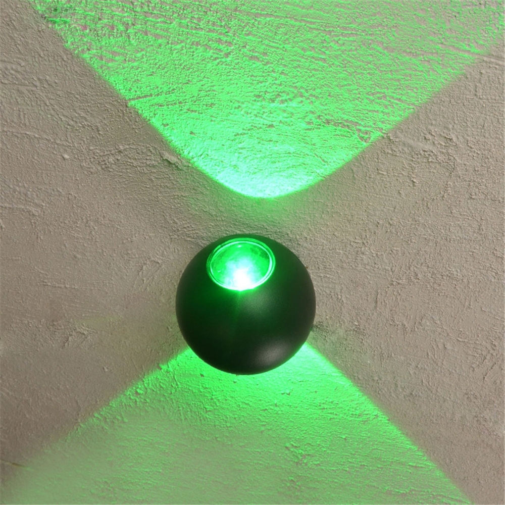 6W Luz impermeable 2023 NUEVAS luces de bola Lámparas de pared LED para exteriores Lámpara de pared impermeable redonda Lámpara de pared arriba y abajo