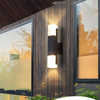 Aplique LED de doble cabeza cuadrado para exteriores, escaleras, pasillo, impermeable, acrílico, creativo, para pared Exterior, patio, balcón