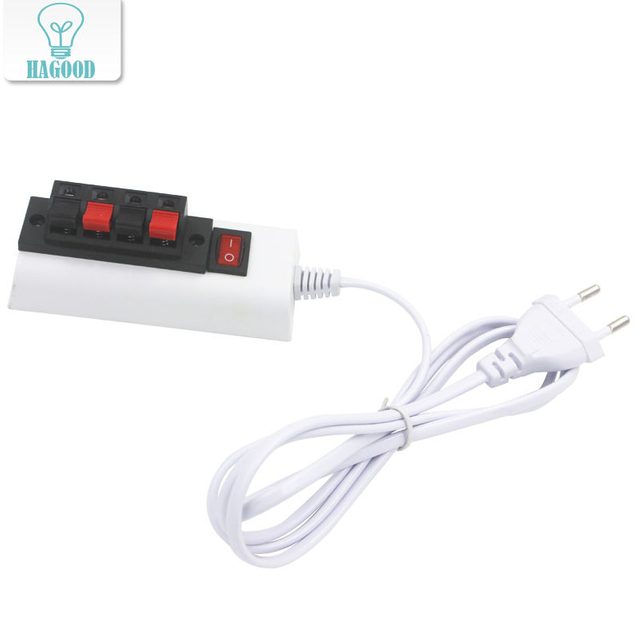 Cable de 1,5 m, accesorio de 2/4 pines, probador de enchufe blanco para UE y EE. UU., interruptor adaptador de lámpara LED de alta calidad para tira de luz de lámpara con Chip de controlador Led