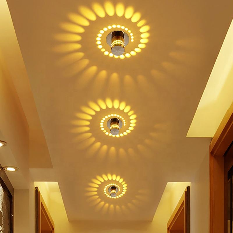Lámpara de pared de techo LED Rgb porosa montada en el techo con control remoto para interior Restaurante Bar Aplique de luz Patio