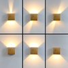 IP65 impermeable 6W interior exterior Led lámpara de pared moderno aluminio ajustable superficie montada cubo Led jardín porche hogar pared luz