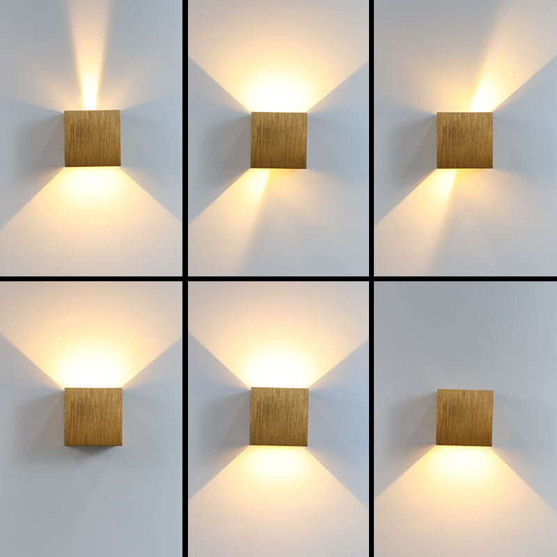 IP65 impermeable 6W interior exterior Led lámpara de pared moderno aluminio ajustable superficie montada cubo Led jardín porche hogar pared luz