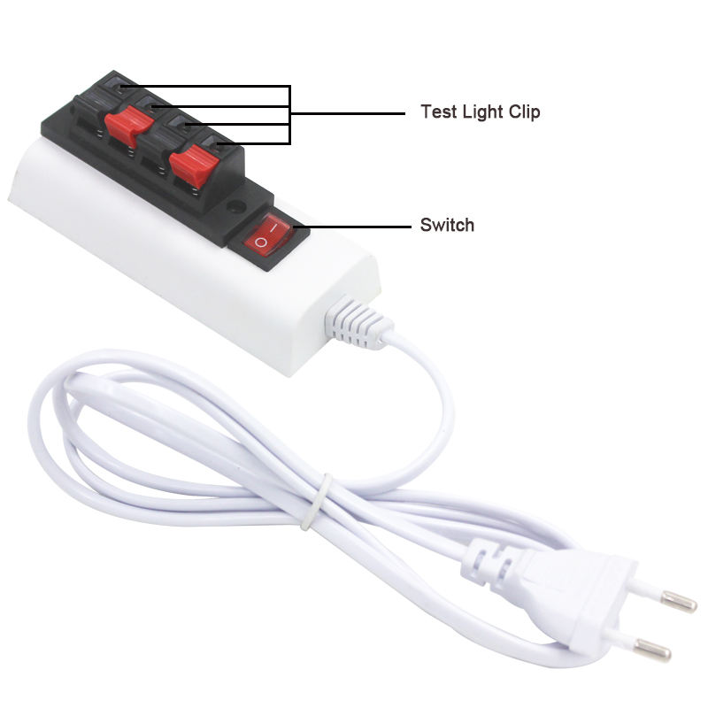 Cable de 1,5 m, accesorio de 2/4 pines, probador de enchufe blanco para UE y EE. UU., interruptor adaptador de lámpara LED de alta calidad para tira de luz de lámpara con Chip de controlador Led