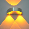 Semicírculo 3W LED Lámpara de pared Aluminio Arriba Abajo Luces de pared para dormitorio Pasillo junto a la cama Sala de estar