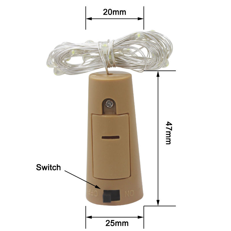 Novedad 2M 20leds LED cobre Hada noche luz impermeable guirnalda lámpara para jardín Navidad boda fiesta decoración iluminación