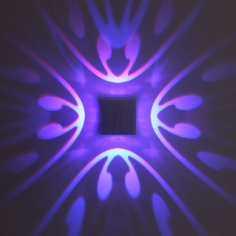 Lámpara led RGB de alta calidad Lámpara de pared de mariposa de cuatro lados y luz nocturna interior con precio de fábrica.
