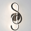 Nota musical, candelabro de pared LED decorativo de aluminio de estilo minimalista moderno, creativo dormitorio, sala de estar, pasillo, luz de pared