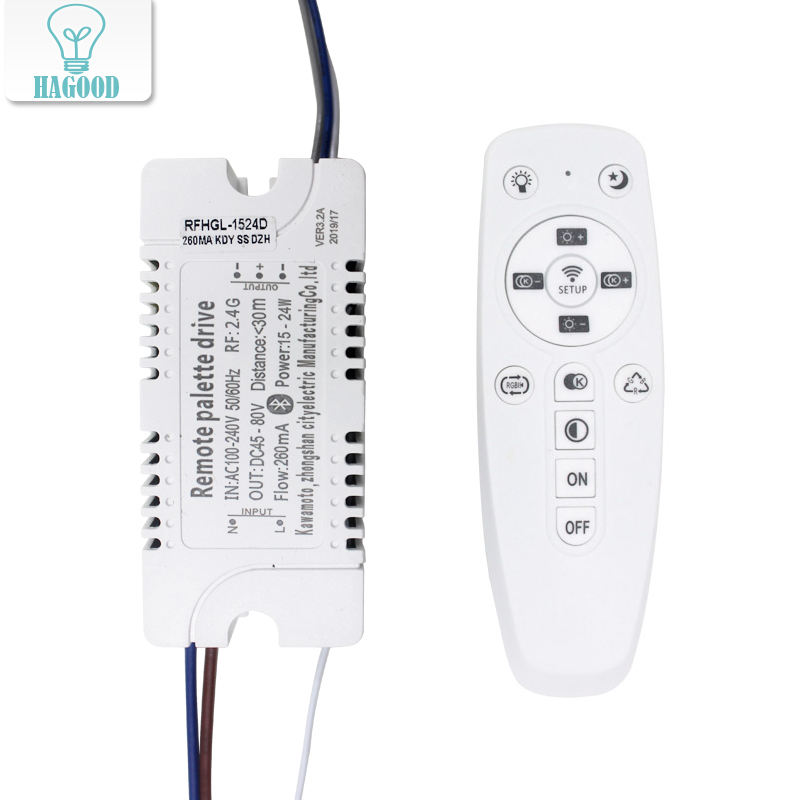 Controlador de plástico de seguridad WIFI de 2,4G, 15-24W, conexión Bluetooth, transformador de potencia de iluminación, AC100-240VLED, accesorio de iluminación de techo