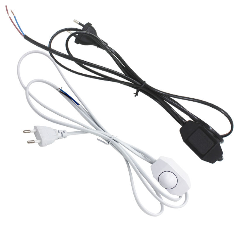 Regulable 1,8 m UE/EE. UU. Enchufe interruptor de luz interruptor redondo Cable de alimentación para lámparas LED pantalla luces de papel lámparas de estrellas