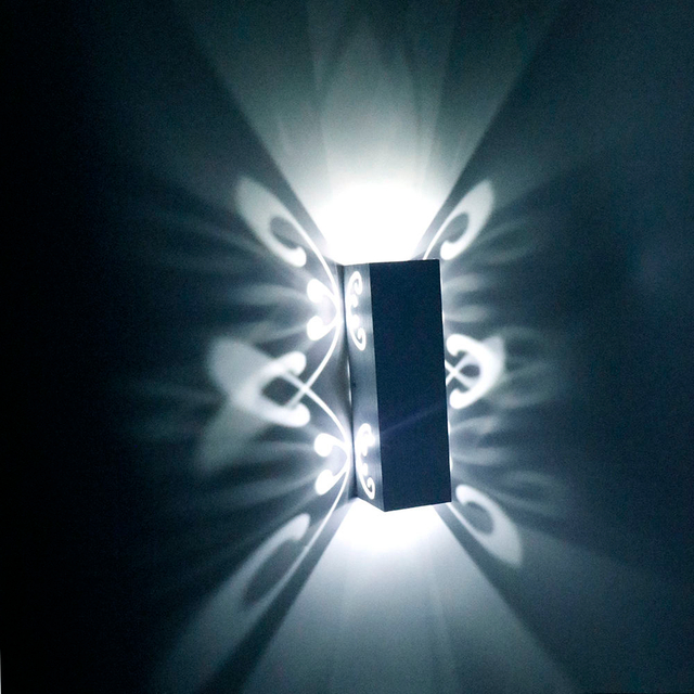 Aluminio 2W/6W mariposa arriba y abajo led luz de pared interior decoración del hogar sala de estar iluminación de pared interior