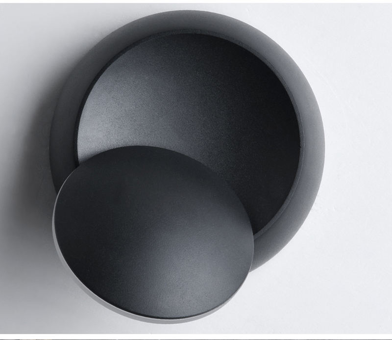 Nuevo aplique de pared luz de noche ajustable blanco negro lámpara de pared 360 grados
