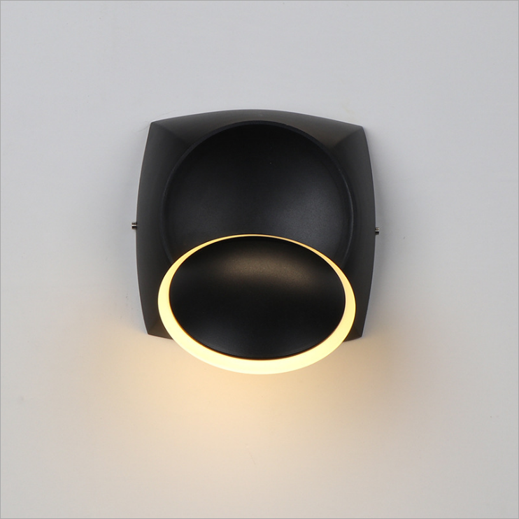 Luz de noche ajustable para decoración de interiores, lámpara de pared redonda blanca y negra de 360 ​​grados con precio de fábrica