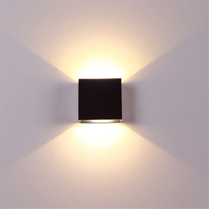 Lámpara de pared LED de 6 W para interiores, lámpara de pared LED de aluminio arriba y abajo, aplique de pared para dormitorio, iluminación impermeable