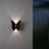 Luz de pared con forma de mariposa de 6W Negro + dorado Arriba y abajo Luminoso Luz exterior Patio Jardín Sala de estar Pasillo Escalera Fondo Lámpara de pared LED impermeable