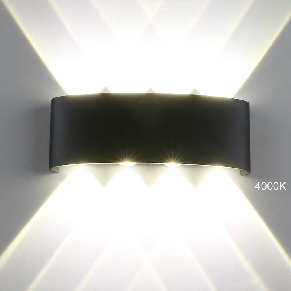 Lámpara de pared arriba y abajo 6W impermeable al aire libre jardín porche aplique iluminación estar en gran demanda gran oferta sin batería montado en la pared