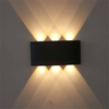 Lámpara de pared arriba y abajo 6W impermeable al aire libre jardín porche aplique iluminación estar en gran demanda gran oferta sin batería montado en la pared