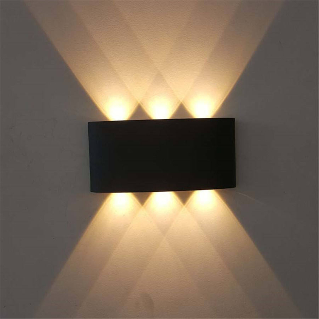Lámpara de pared arriba y abajo 6W impermeable al aire libre jardín porche aplique iluminación estar en gran demanda gran oferta sin batería montado en la pared